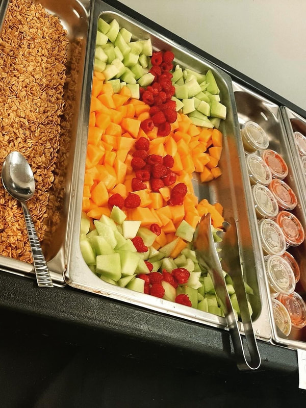 Lunch catering spread for film production